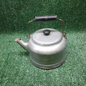 Vintage Sears Aluminum tea Kettle with wooden handle